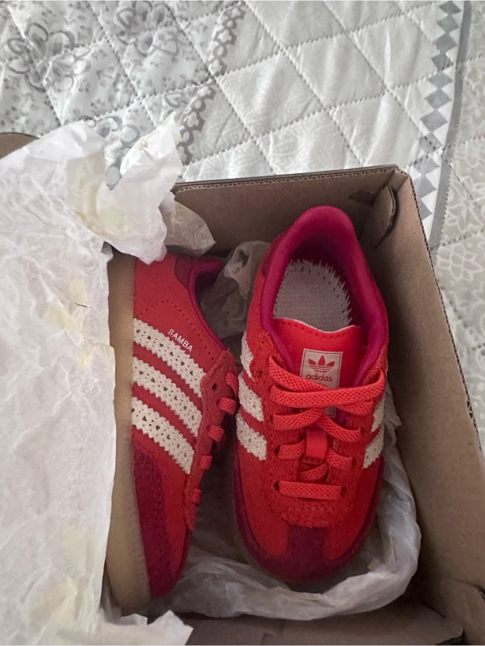 adidas Kids Samba Sneakers - Red & White